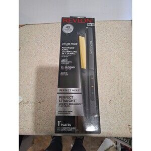 Revlon Perfect Heat Perfect Straight 1" Flat Iron 4X Ceramic Tourmaline NIB